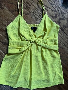 Banana Republic Yellow Twist-Front Spaghetti Strap Top, size XS